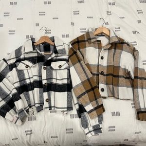 2 Cropped Plaid Jackets